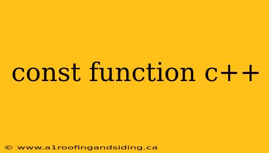 const function c++