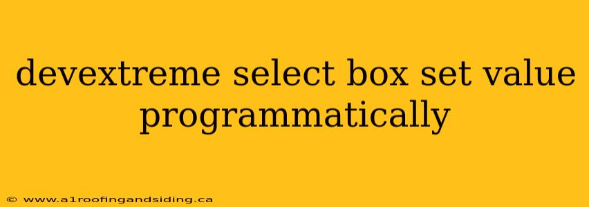 devextreme select box set value programmatically