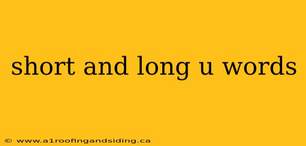 short and long u words